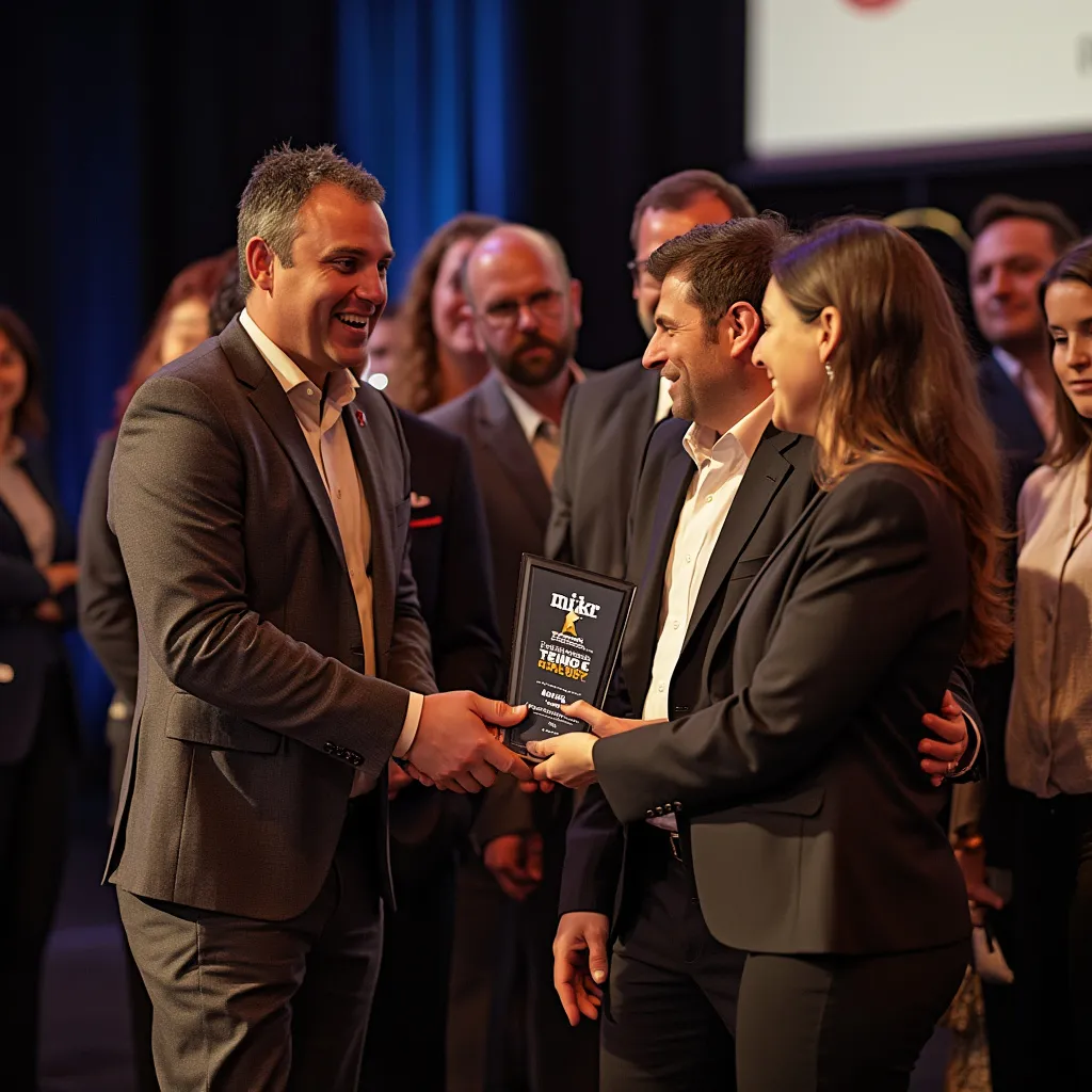 Equipo de ConsultPro recibiendo premio del sector